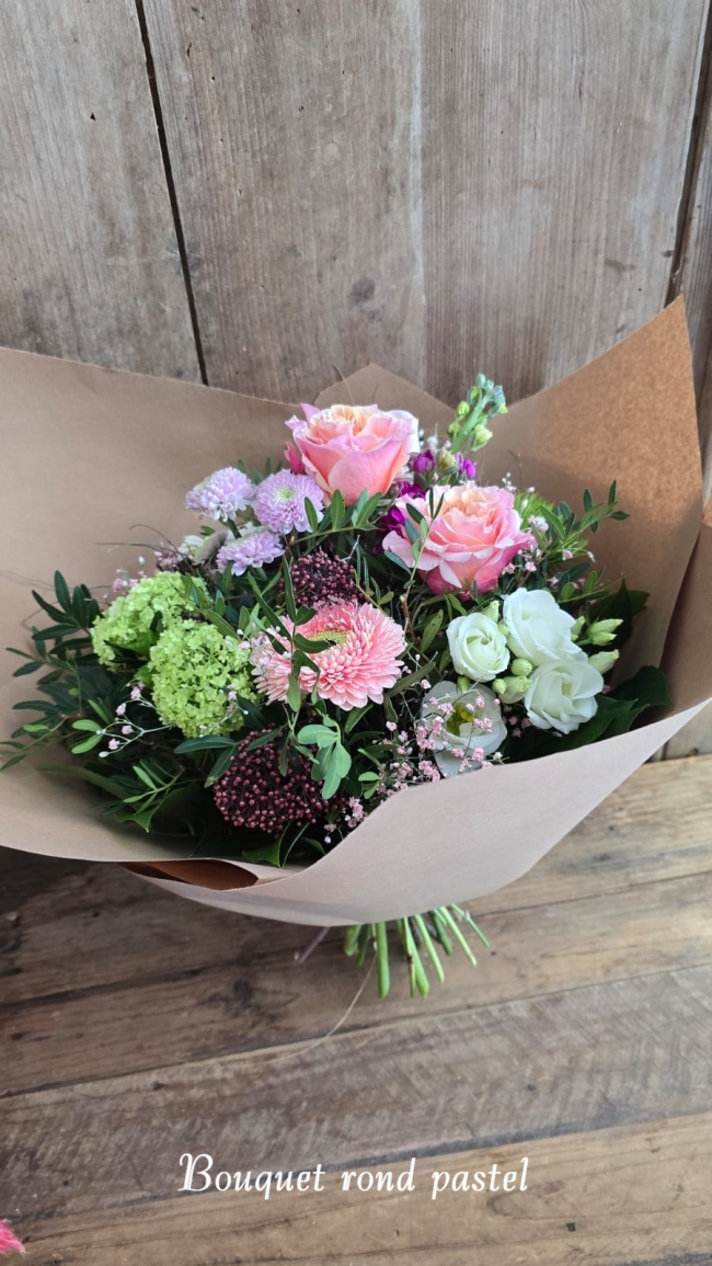 Bouquet rond pastel 